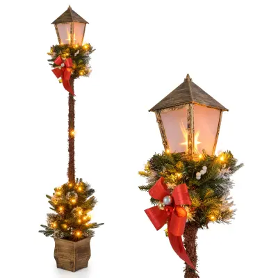 Božična svetilka, 187 cm, 50 LED-diod, zasnežene vejice – zeleno-bela