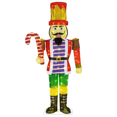 Osvetljena figurica Oreškarja, 170 cm, 110 LED-diod – večbarvna