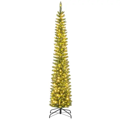 Umetno božično drevo v obliki svinčnika z LED-osvetlitvijo, 210 cm