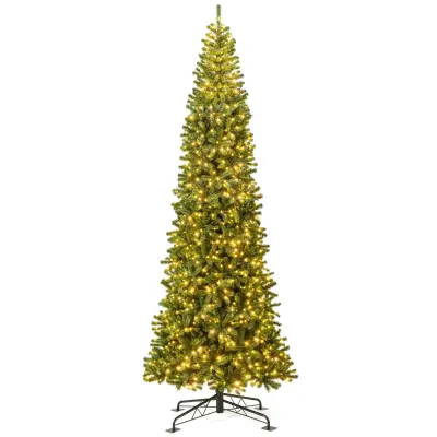 Umetno jelkovo drevo, višina 360 cm, 1030 LED-lučk, 2536 konic – zeleno