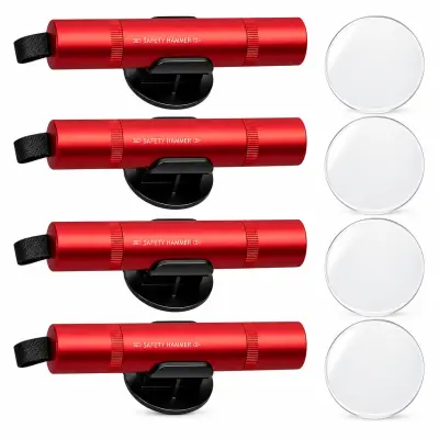Komplet 4 aluminijastih reševalnih kladiv z rezalcem pasu Red