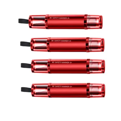 Varnostno kladivo za avtomobil 4x z rezalnikom pasu, aluminij