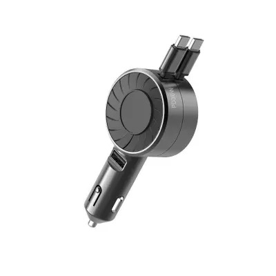 3-v-1 izvlečni avtomobilski polnilnik, 30 W PD z USB-C kabloma