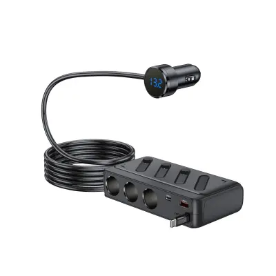 3-v-1 avtopolnilec z 142W, PD45W, digitalnim prikazom in 65cm kablom
