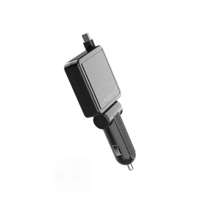 Avtomobilski polnilnik PD30W z izvlečnim kablom, 12–24 V