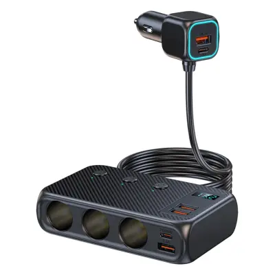 Dvojni USB avtopolnilec PD30W, QC3.0, digitalni zaslon
