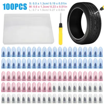 100 kos komplet vtičev za tubeless popravilo z izvijačem