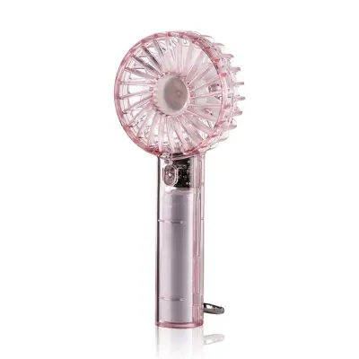 Mini prenosni ventilator 1200mAh, 3-stopenjski ABS z nosilcem Pink