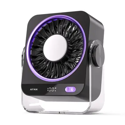 Namizni ventilator z ledenim hlajenjem, USB Type-C 5W, 199-stopenj DarkGrey