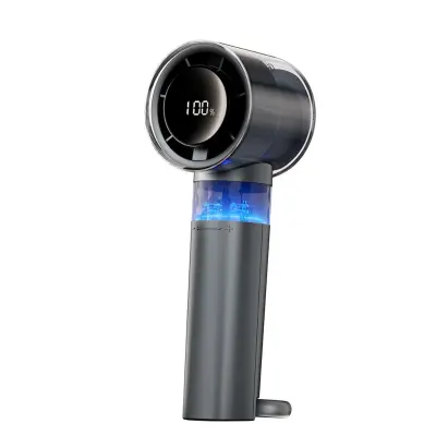 Ročni ventilator z digitalnim zaslonom, 3000mAh, turbo boost Black