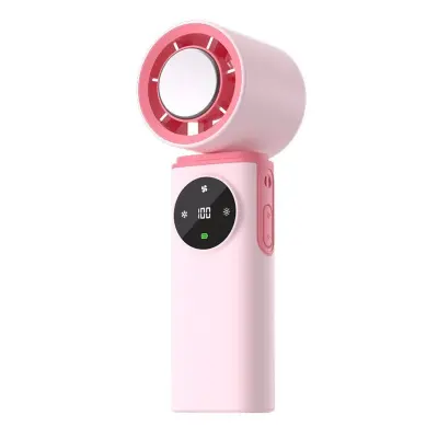 Prenosni ročni ventilator z ledom, 199 stopenj, USB-C polnjenje Pink