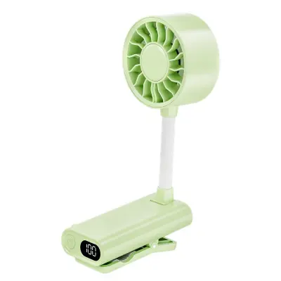 Prenosni priponljiv ročni ventilator z 360° upogljivo grlo in 1200mAh Green