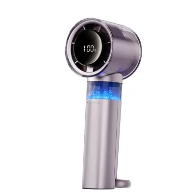 Ročni ventilator z digitalnim zaslonom, 3000mAh, turbo boost Purple