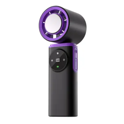 Prenosni ročni ventilator z ledom, 199 stopenj, USB-C polnjenje Purple+grey