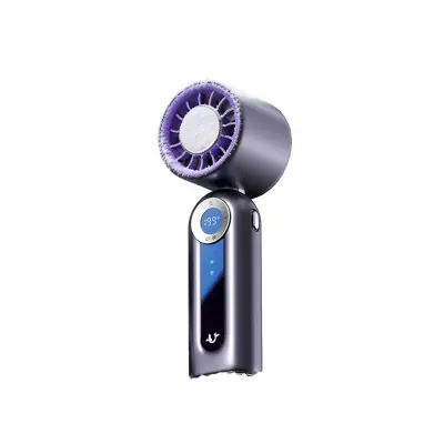 Prenosni ventilator z LED zaslonom in hlajenjem 16°C, 4000mAh Purple