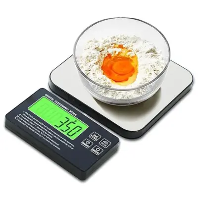 Kuhinjska tehtnica 10kg/1g, nerjaveča plošča, LCD, več enot