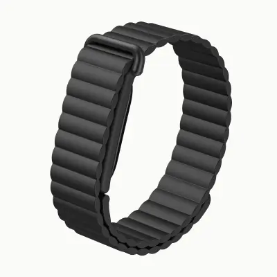 Magnetni silikonski pašček za Google Fitbit Air, siv-oranžen Black