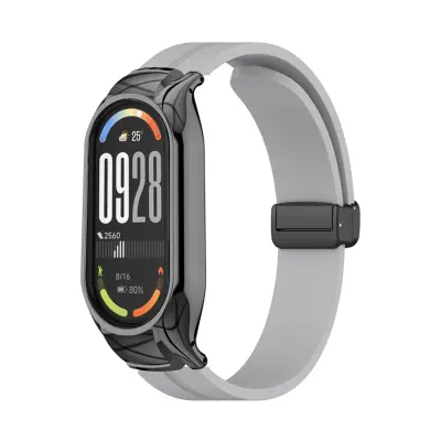 Kovinsko ohišje, silikonski pašček Xiaomi Band 9 Ceramic Edition Gray