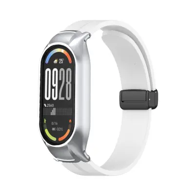 Kovinski ovitek in nadomestni pašček za Xiaomi Smart Band 9 White