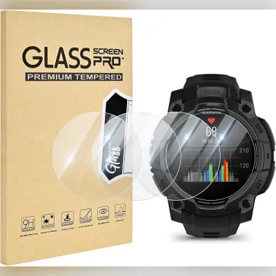 3-delna HD zaščitna folija za Garmin Instinct 3 z ukrivljenimi robovi