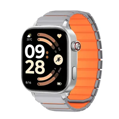 Magnetni silikonski pašček za Redmi Watch 4/5/6, 22mm Grey Orange