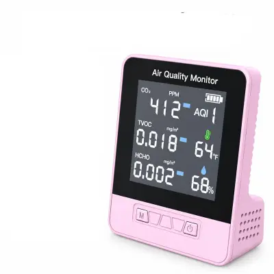 6-v-1 pametni merilnik kakovosti zraka z zaslonom Pink