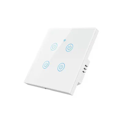 WiFi Touch Stikalo 4-gang – Kaljeno steklo, App in Glasovni Nadzor