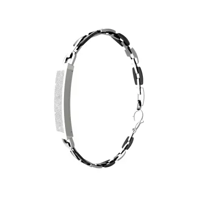 Pametna zapestnica Bluetooth, štetje korakov, magnetno polnjenje Black + Silver