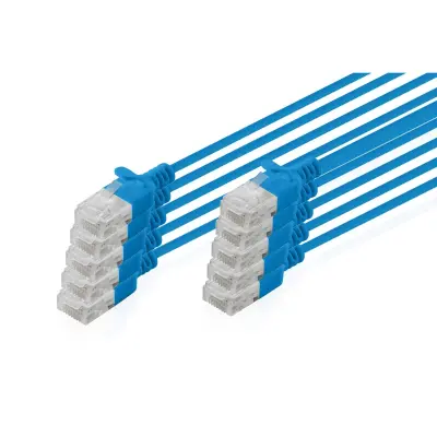 Kabel za omrežje Digitus CAT 6 U-UTP Slim 1m modri 10 pak