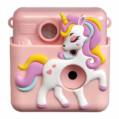 Instantna kamera Denver KPC-1363 z rožnato barvo in obliko enoroga