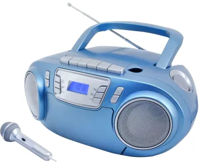 Boombox Aster SCD5800BL z CD, kaseto in USB
