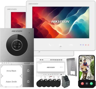 Video interkom Hikvision DS-KIS705EY z 2 monitorjema