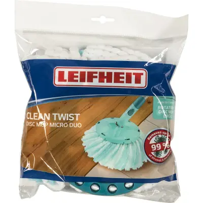 Mop glava Leifheit Clean Twist Micro Duo Turquoise/Bela