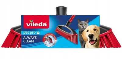 Metla Vileda Pet Pro Always Clean z gumijastimi ščetinami