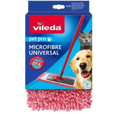 Mop glave Vileda Pet Pro mikrovlakna rdeča/bela