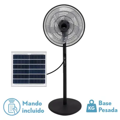Solarni ventilator Fabrilamp Rialto črn