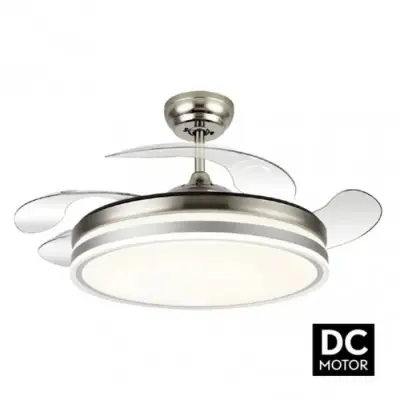 Stropni ventilator Fabrilamp Bayomo Nickel z LED