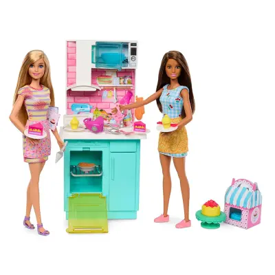 Set za peko Barbie z 2 lutkama
