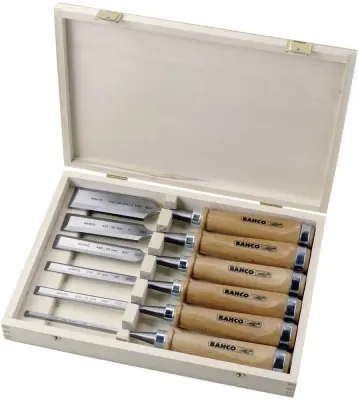 Set dleta Bahco 425-083 z lesenimi ročaji, 6 kosov