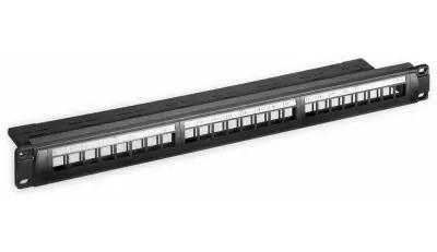 Patch panel Goobay Keystone 24 port 1U črn