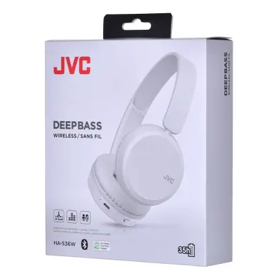 Brezžične slušalke JVC HA-S36W z Bluetooth 5.2, bele