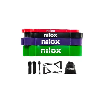 Set elastičnih trakov za fitnes Nilox z odpornostjo 6-56kg