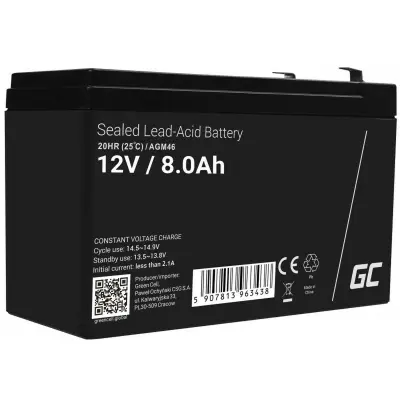 Baterija Green Cell AGM46 - 12 V - 8000 mAh - Črna