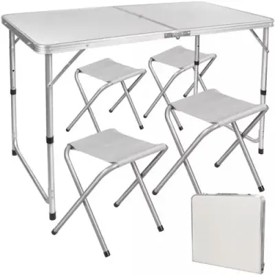 Ensemble de jardin Trizand avec table ajustable et 4 chaises