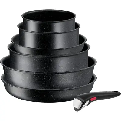 Kuhinjski set Tefal Ingenio Black Stone z 7 kosi
