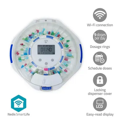 Dispenzer tablet Nedis SmartLife z 28 predali