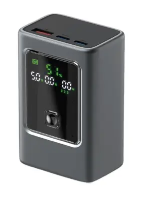 Prenosna baterija SBS 10000mAh LCD 35W PD siva