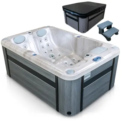 Vrtni SPA THUNDER MOSSA VL-2P-PRO-OO-DG-Z za 2 ose, 50 šob, Balboa, Bluetooth, LED, Opal Oyster / Dark Grey