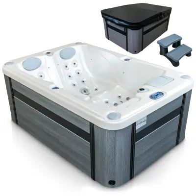 Vrtni SPA THUNDER MOSSA VL-2P-PRO-PW-DG-Z za 2 osebi, 50 šob, Balboa, Bluetooth, LED