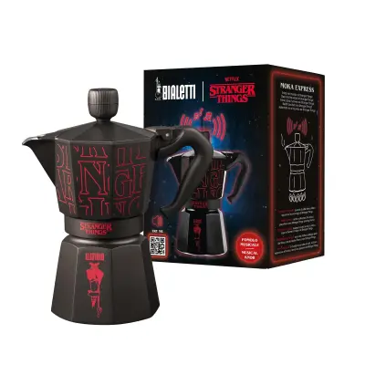 Kavni aparat Bialetti Moka Express Stranger Things 6 skodelic z glasbenim gumbom